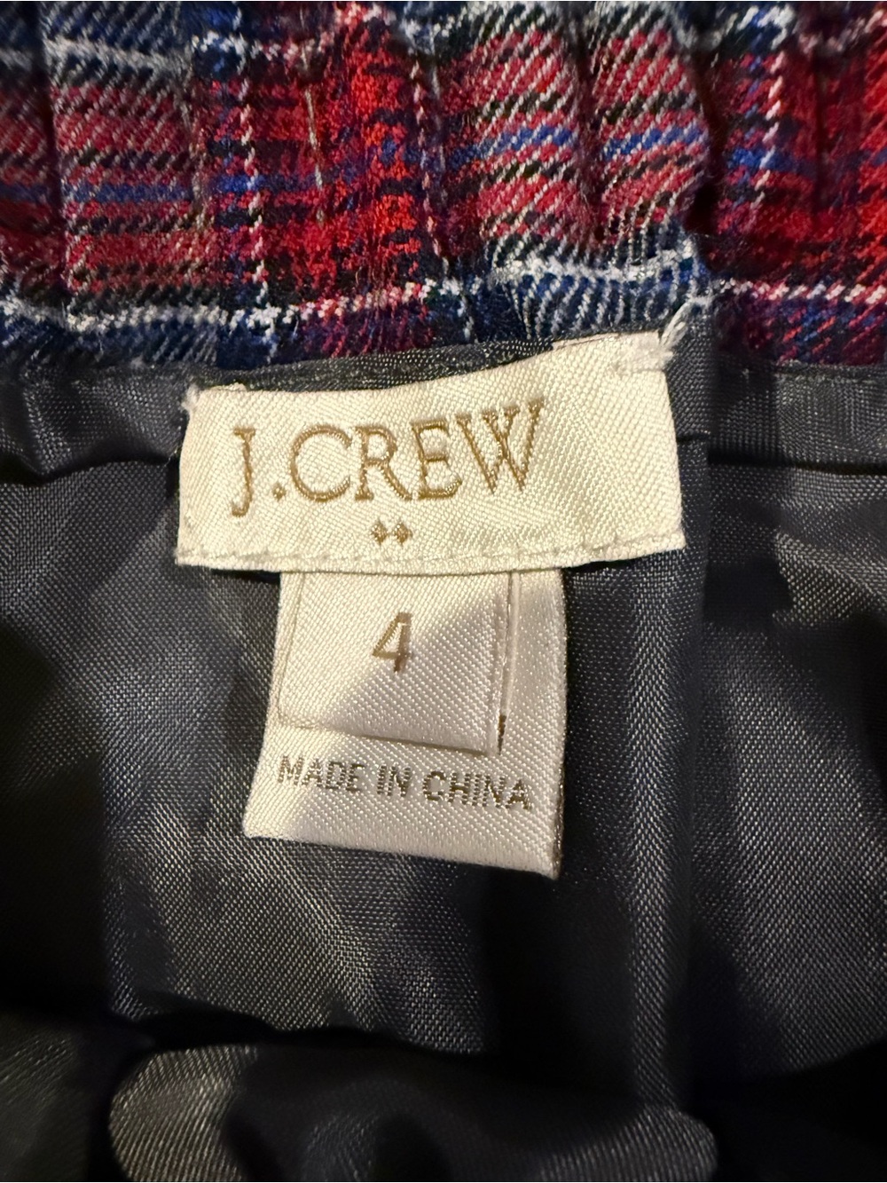 J.Crew BD524 Vintage Plaid Pleated Wool Blend Mini Skirt Size 4 High Rise - Picture 4 of 6